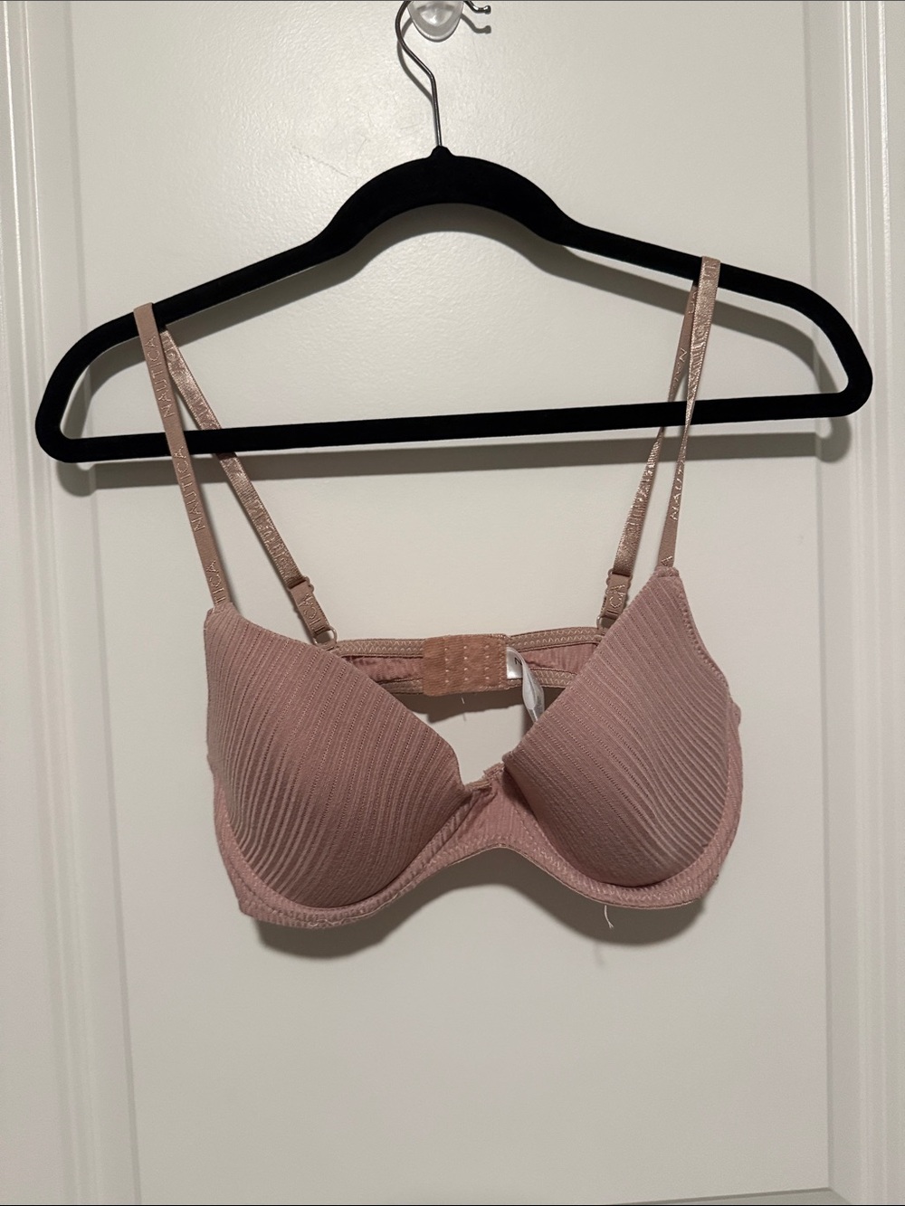 Nautica Mauve Ribbed Underwire Bra